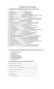 English Worksheet: Relative Pronouns