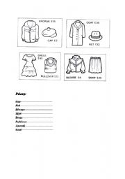 English Worksheet: Clothes Prices