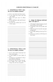 English Worksheet: Conditional 1 2 3