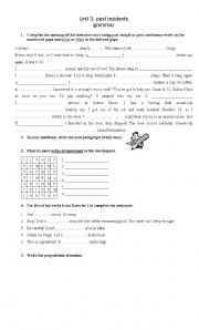 English Worksheet: Past simple- continuous