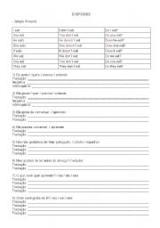 English worksheet: Verb Tense Exercises