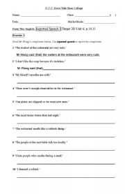 English worksheet: exercise