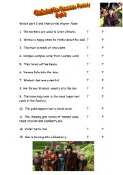 English Worksheet: CHARLIE AND THE CHOCOLATE FACTORY (Part 2)