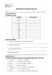 English worksheet: get ready for global test