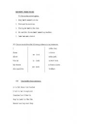 English worksheet: Review verb to be