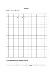 English worksheet: Empty puzzle table