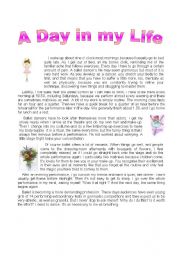 English Worksheet: A day in my life
