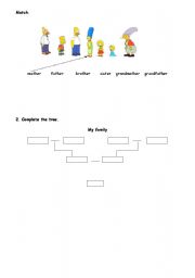 English worksheet: Family members easy