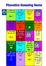 PHONETICS GUESSING GAME (VOWELS)