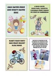 English Worksheet: Tongue Twister - small cards ( 8 cards) - part II