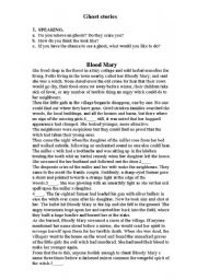 English Worksheet: Blood Mary s Story