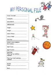 English Worksheet: Personal File