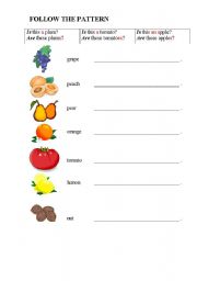 English worksheet: is/are this/these + food structures