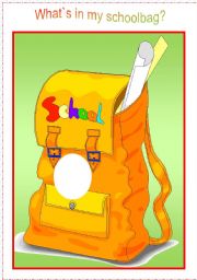 What`s in my schoolbag - practising school objects with kids (schoolbag and cards)