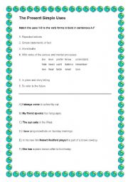 English worksheet: Present Simple Uses