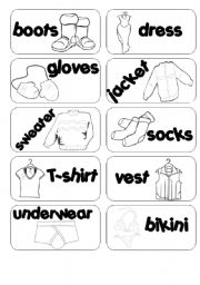 Vocabulary clothes - ESL worksheet by Maron