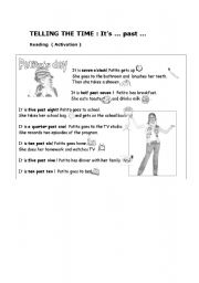 English Worksheet: Telling the time  - Its ... past ... 