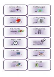 English Worksheet: Can question cards - polite requests