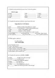 English Worksheet: 3rd person