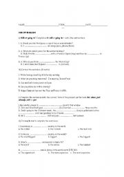 English worksheet: Will or going to, present perfect and superlatives. Short test 