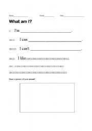 English worksheet: What am I?