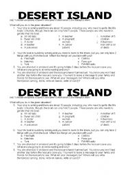 English Worksheet: Desert Island