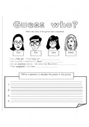 English Worksheet: Guess who?