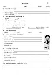 English Worksheet: English test