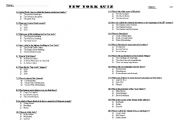 English Worksheet: New York quiz