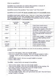 English Worksheet: quantifiers