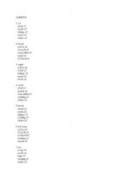 English Worksheet: quantifiers