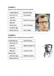 English worksheet: Famous names
