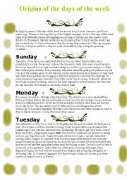 Origins of the days of the week