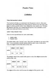 English Worksheet: passive voice