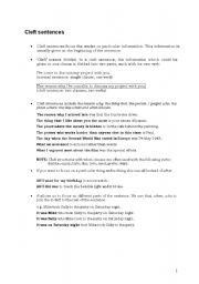 Cleft Sentences (Adding Emphasis) + Exercises