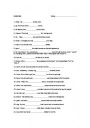 English worksheet: Tense exercise