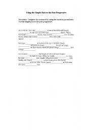English worksheet: Using the Simple Past or the Past Progressive