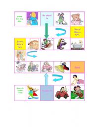 English Worksheet: Game Board for daily routine