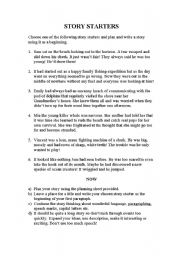 English Worksheet: Story Starters