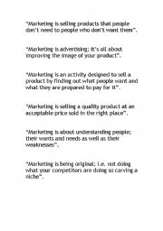 English Worksheet: marketing