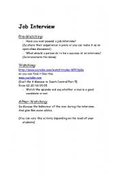 English Worksheet: Job Interview