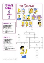 Titular Family Vocabulary with the Simpsons (Crossword 1)