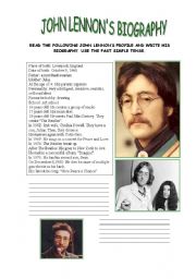 John Lennons profile- Writing