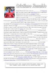 English Worksheet: Cristiano Ronaldo, fill in