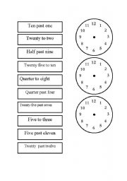 English Worksheet: Telling the time - GAMES