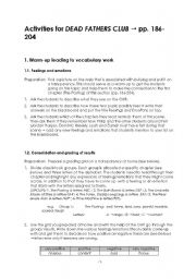 English worksheet: LITERATURE: Dead Fathers Club (pp. 186-204)