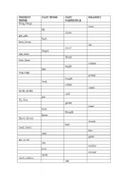 English Worksheet: Irregular verbs exam