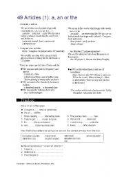 English worksheet: articles