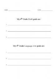 English worksheet: Goal Setting