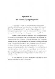 English Worksheet: Age factor